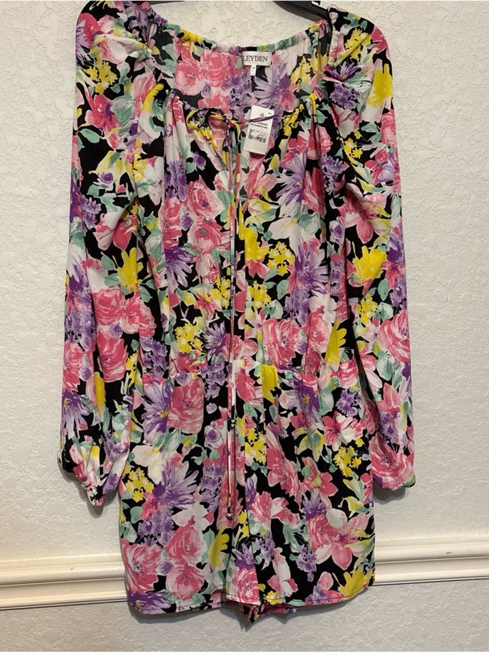 Leyden Black Floral Multicolor Woman Medium Romper